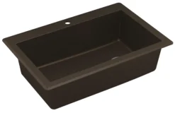 Karran 33" Drop In/Topmount Quartz Composite Kitchen Sink, Brown, QT-670-BR
