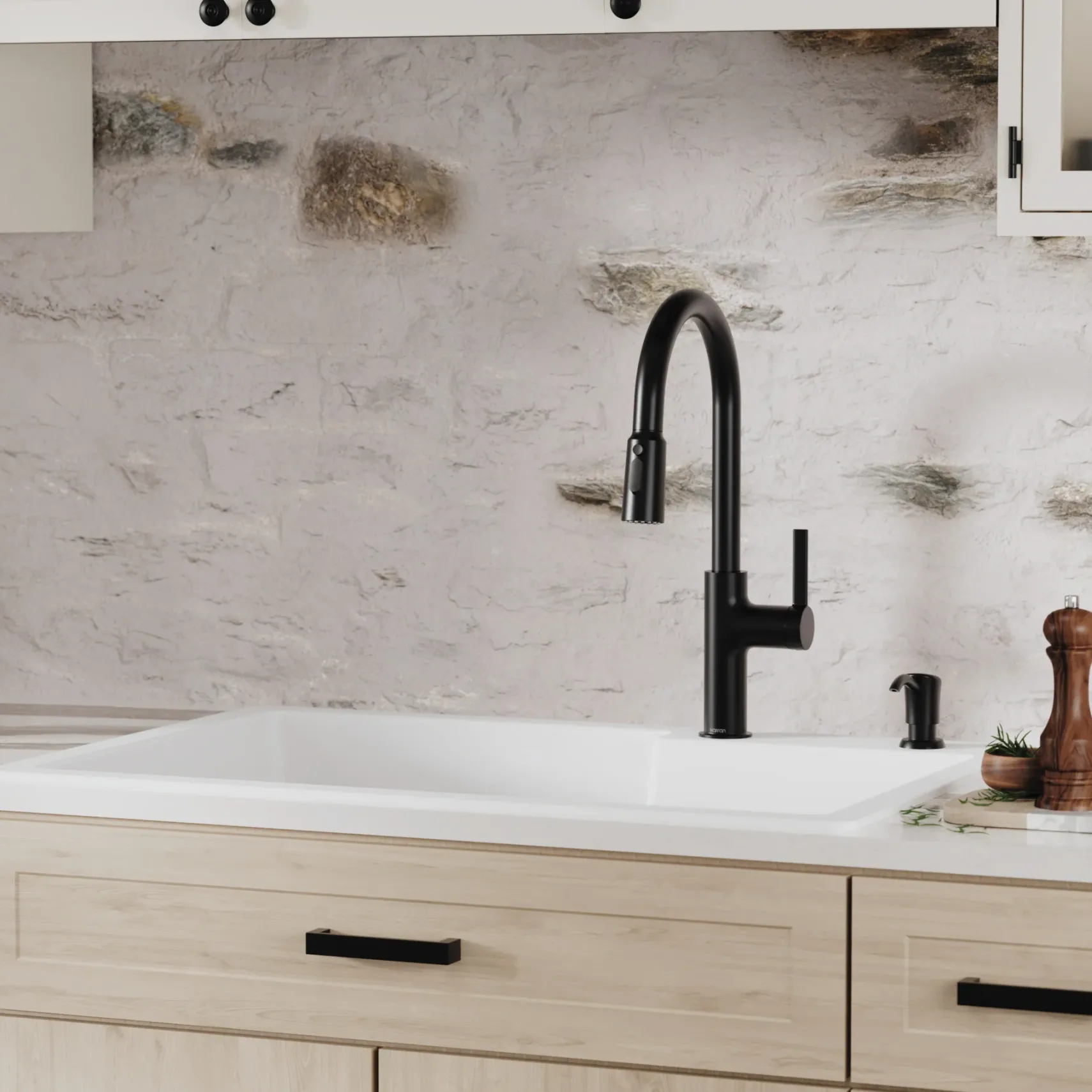 Karran 33" Drop In/Topmount Quartz Composite Kitchen Sink, 60/40 Double Bowl, White, QT-811-WH