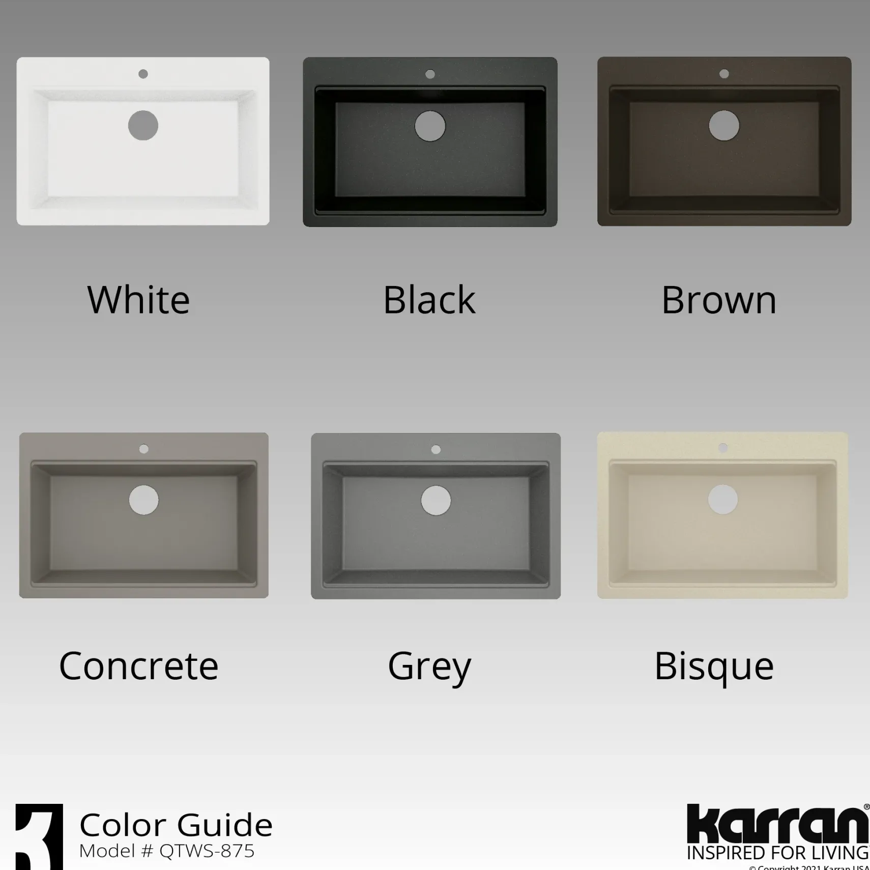 Karran 33" Drop In/Topmount Quartz Composite Workstation Kitchen Sink with Accessories, Brown, QTWS-875-BR