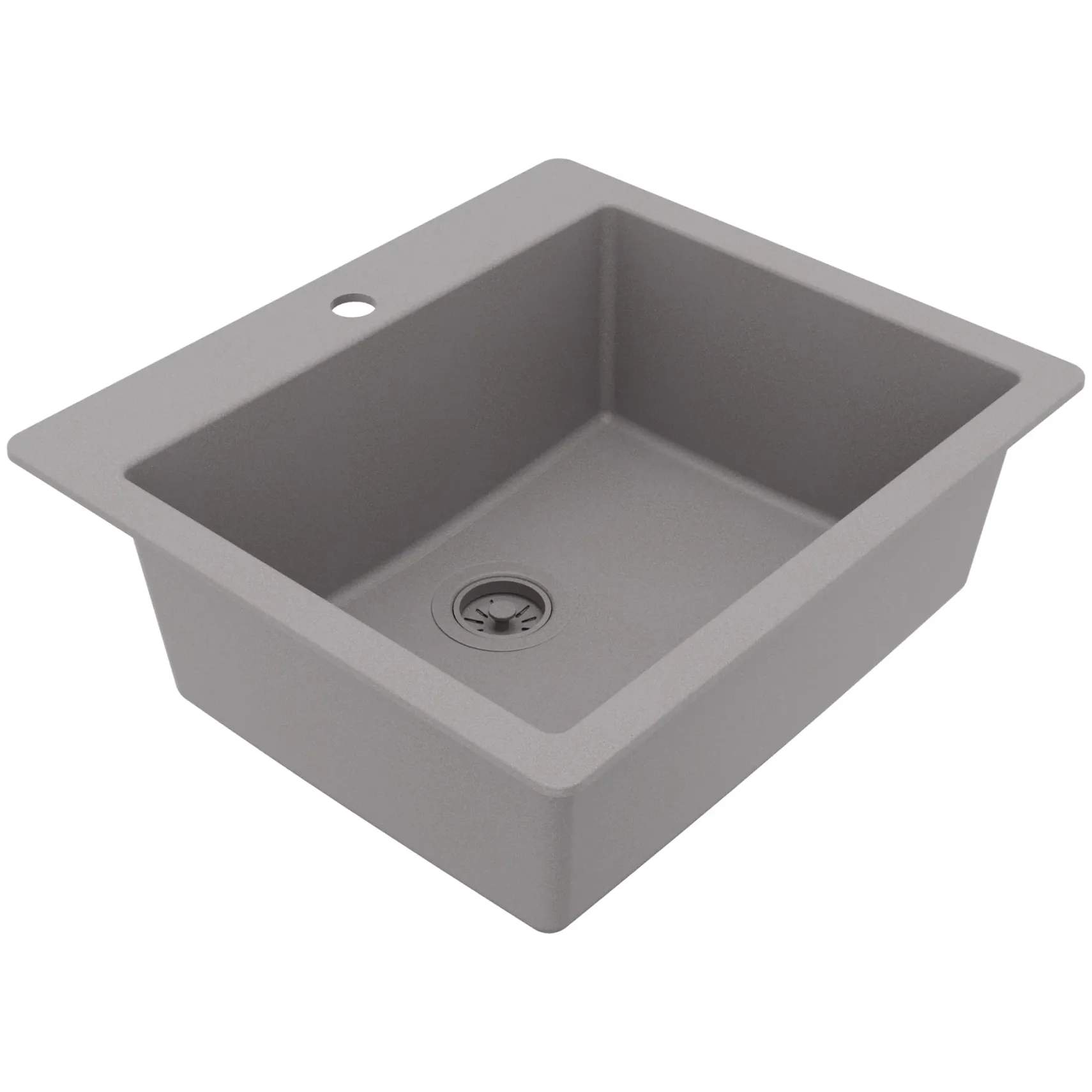 Karran 25" Drop In/Topmount Quartz Composite Kitchen Sink, Grey, QT-820-GR