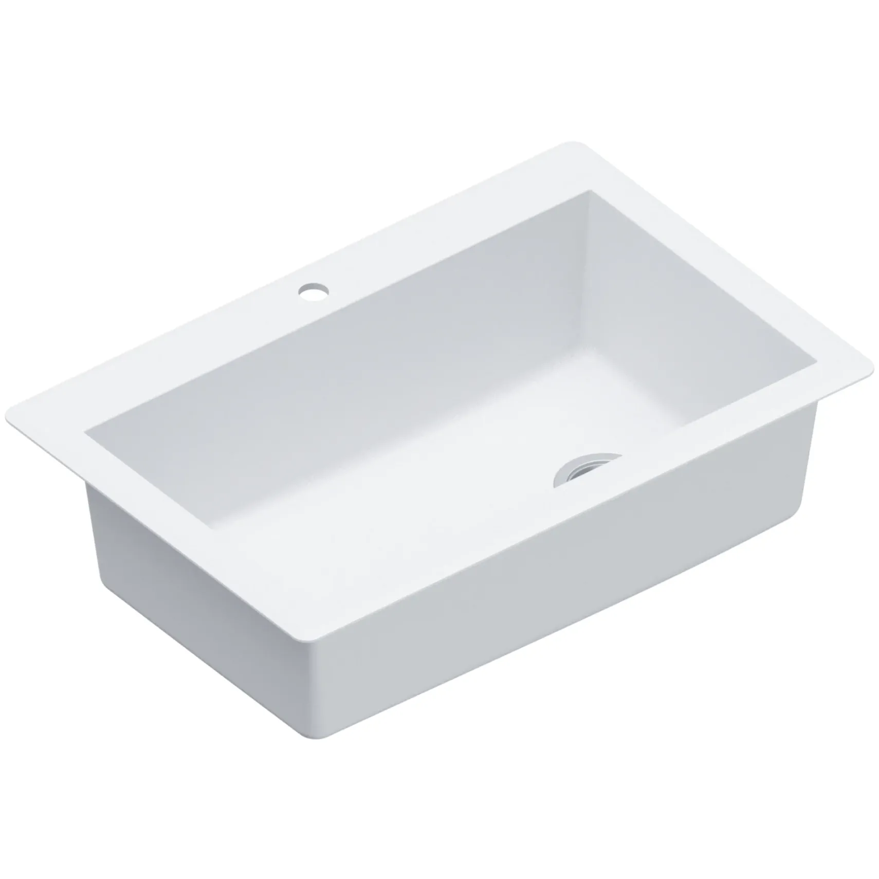 Karran 33" Drop In/Topmount Quartz Composite Kitchen Sink, White, QT-670-WH