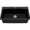 Karran 33" Drop In/Topmount Quartz Composite Kitchen Sink, Black, QT-712-BL
