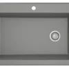 Karran 33" Drop In/Topmount Quartz Composite Kitchen Sink, Grey, QT-670-GR