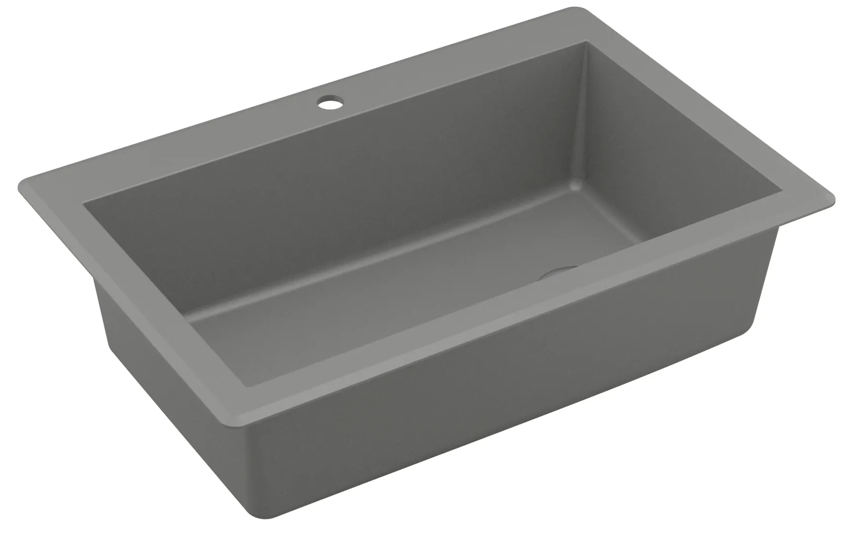 Karran 33" Drop In/Topmount Quartz Composite Kitchen Sink, Grey, QT-670-GR
