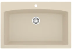 Karran 33" Drop In/Topmount Quartz Composite Kitchen Sink, Bisque, QT-712-BI