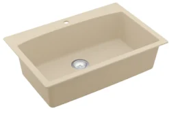 Karran 33" Drop In/Topmount Quartz Composite Kitchen Sink, Bisque, QT-712-BI