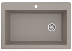 Karran 33" Drop In/Topmount Quartz Composite Kitchen Sink, Concrete, QT-670-CN-PK1
