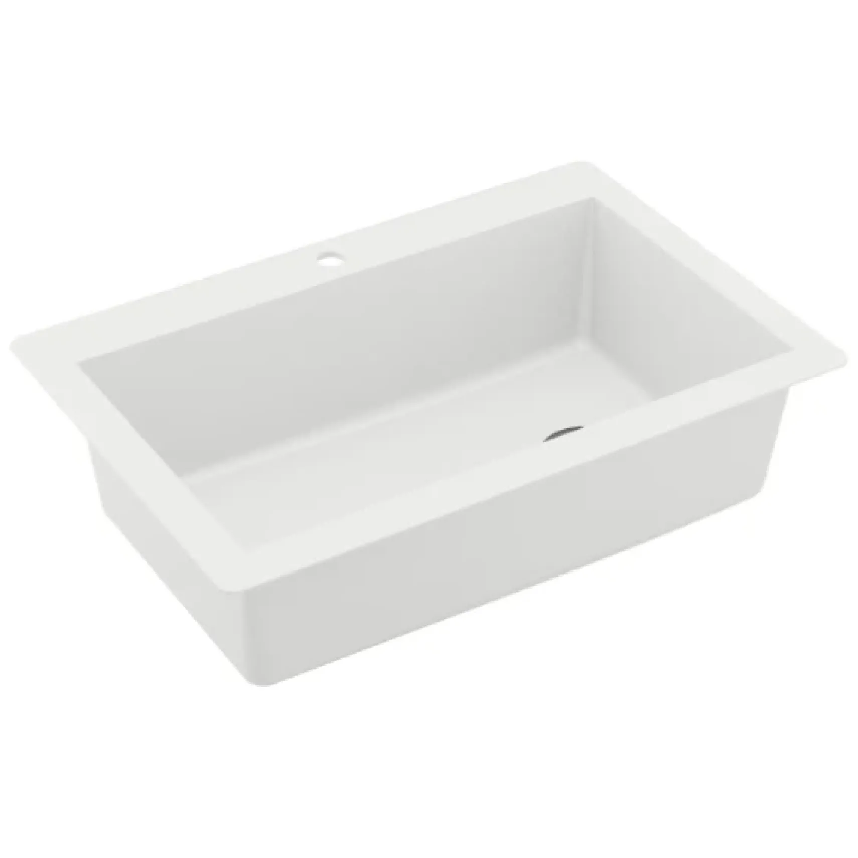 Karran 33" Drop In/Topmount Quartz Composite Kitchen Sink, White, QT-670-WH-PK1