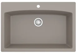 Karran 33" Drop In/Topmount Quartz Composite Kitchen Sink, Concrete, QT-712-CN-PK1