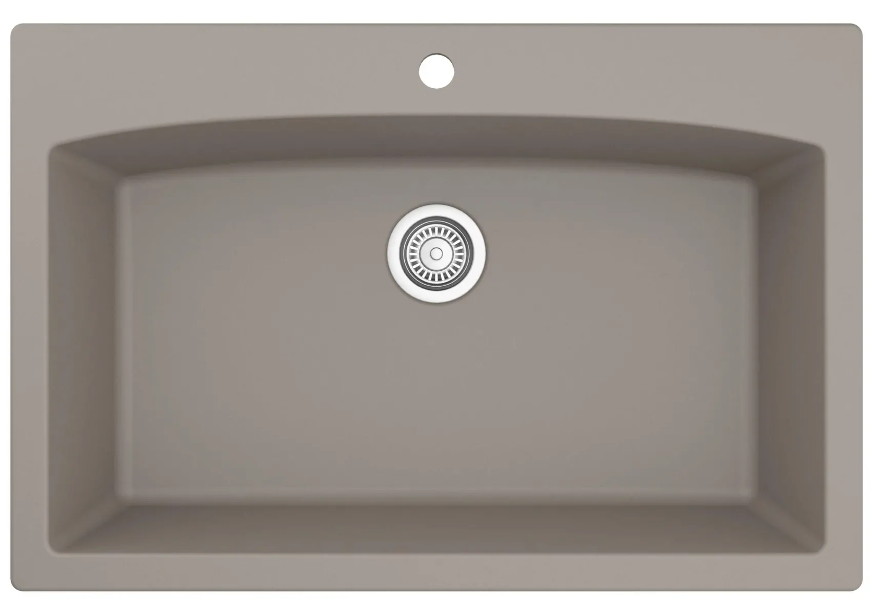 Karran 33" Drop In/Topmount Quartz Composite Kitchen Sink, Concrete, QT-712-CN-PK1