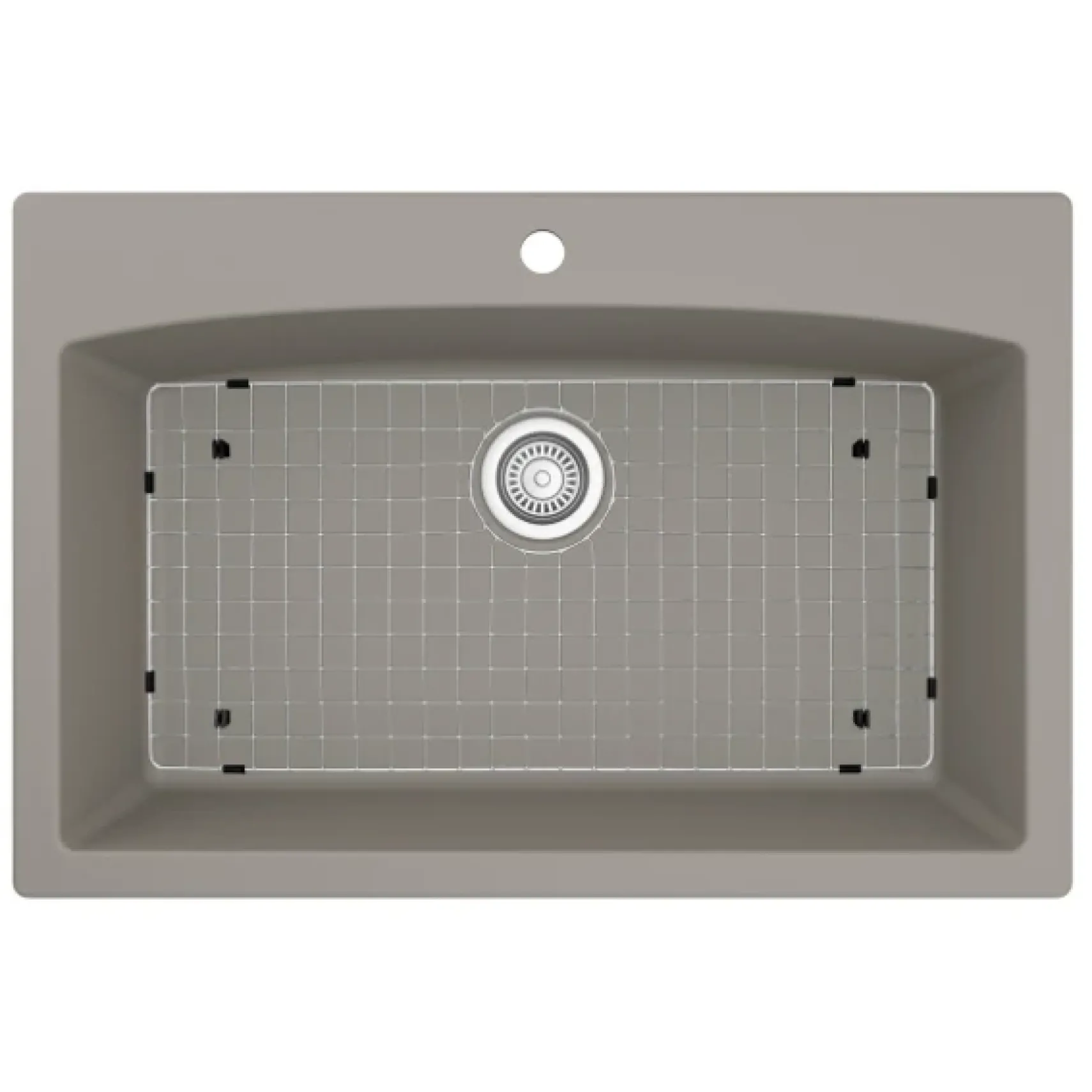 Karran 33" Drop In/Topmount Quartz Composite Kitchen Sink, Concrete, QT-712-CN-PK1