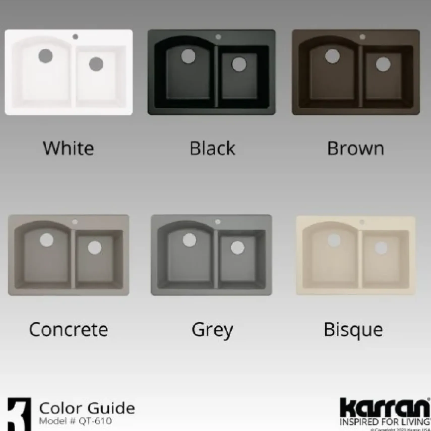 Karran 33" Drop In/Topmount Quartz Composite Kitchen Sink, 60/40 Double Bowl, Brown, QT-610-BR-PK1