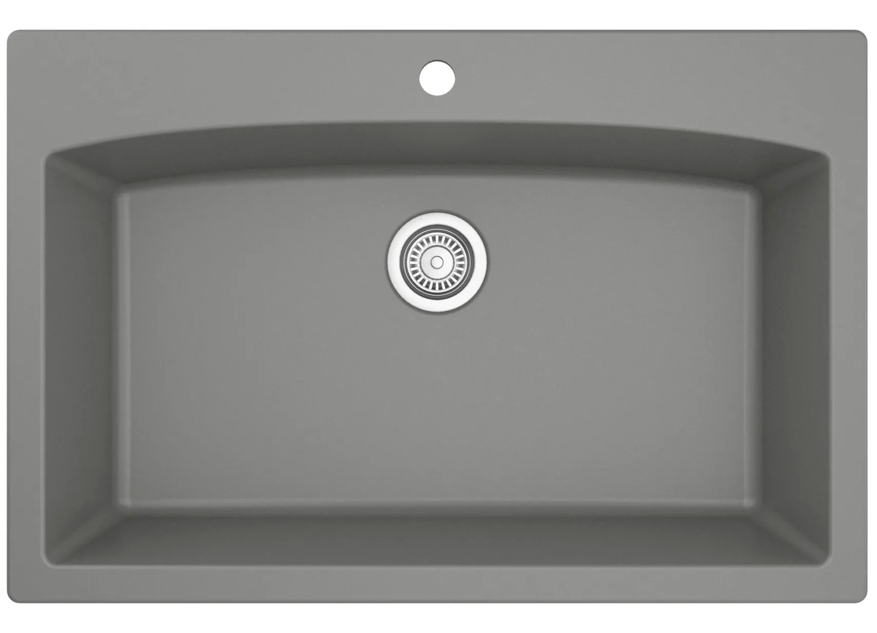 Karran 33" Drop In/Topmount Quartz Composite Kitchen Sink, Grey, QT-712-GR-PK1