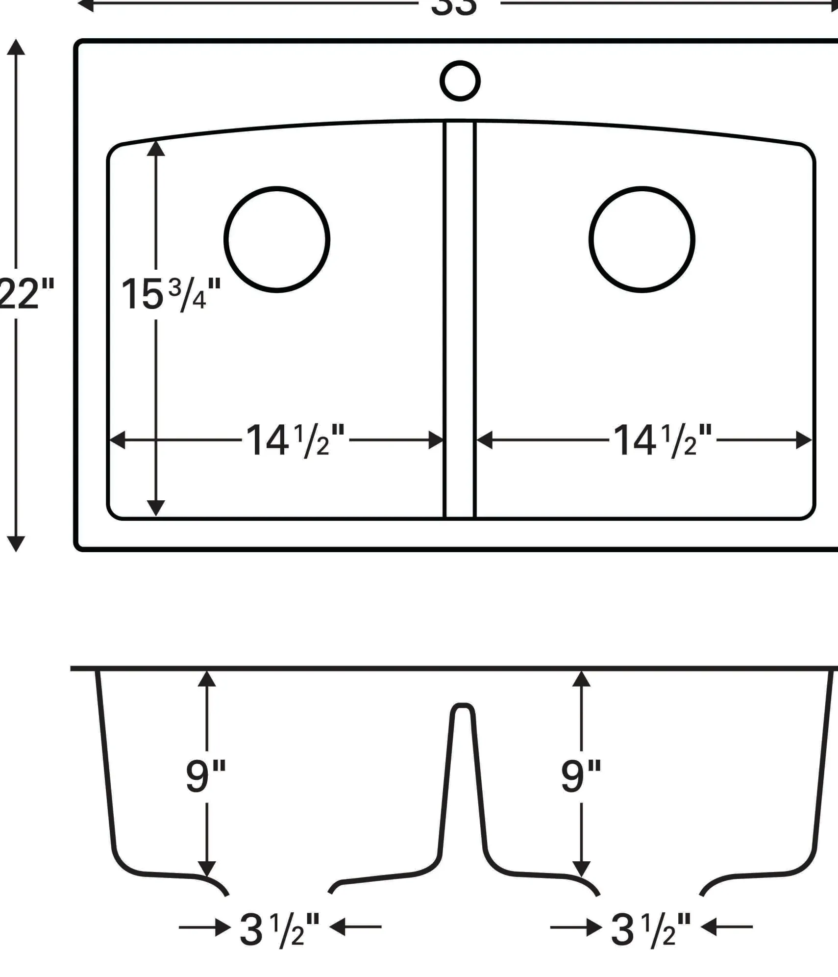 Karran 33" Drop In/Topmount Quartz Composite Kitchen Sink, 50/50 Double Bowl, Concrete, QT-710-CN
