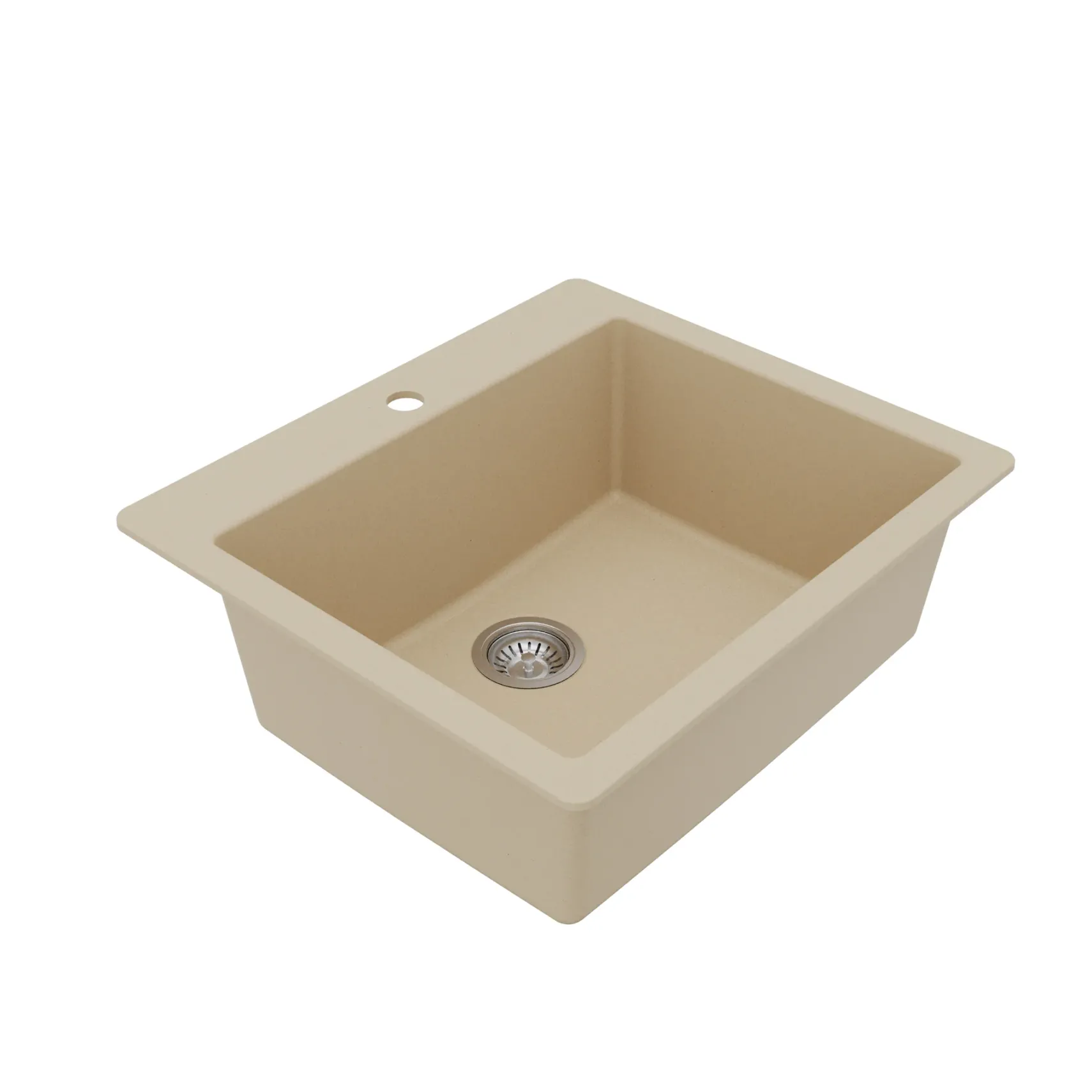 Karran 25" Drop In/Topmount Quartz Composite Kitchen Sink with Accessories, Bisque, QT-820-BI-PK1
