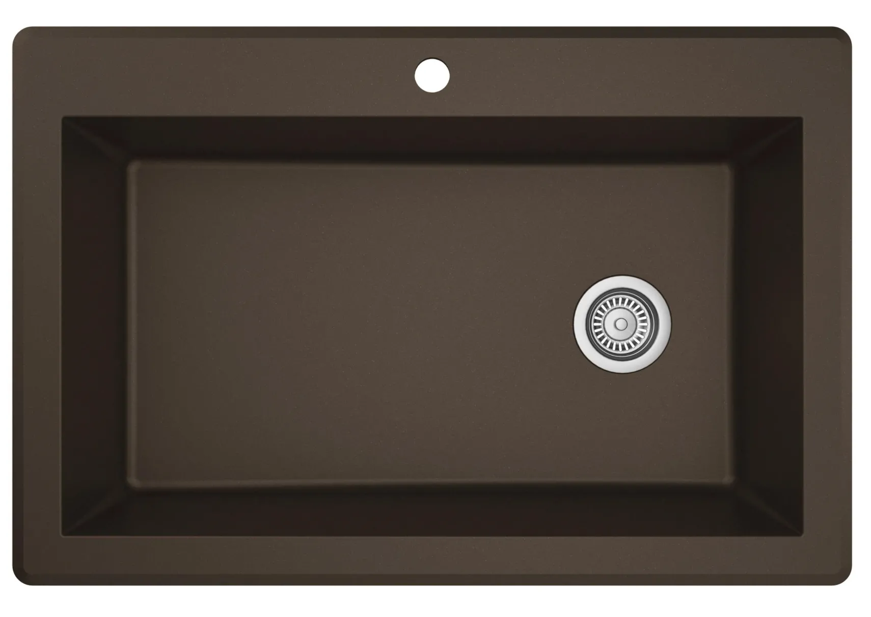 Karran 33" Drop In/Topmount Quartz Composite Kitchen Sink, Brown, QT-670-BR-PK1