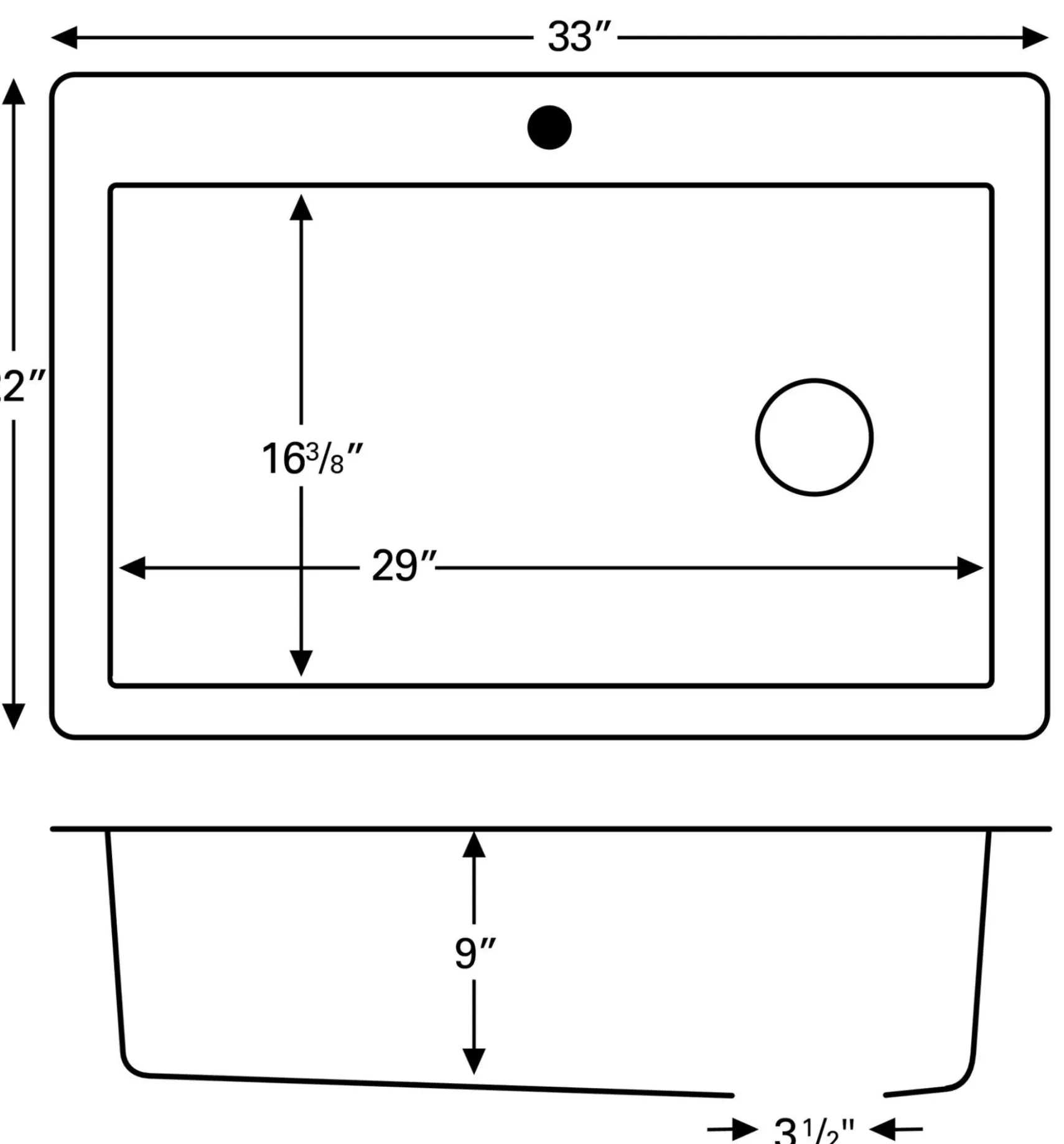 Karran 33" Drop In/Topmount Quartz Composite Kitchen Sink, Brown, QT-670-BR-PK1