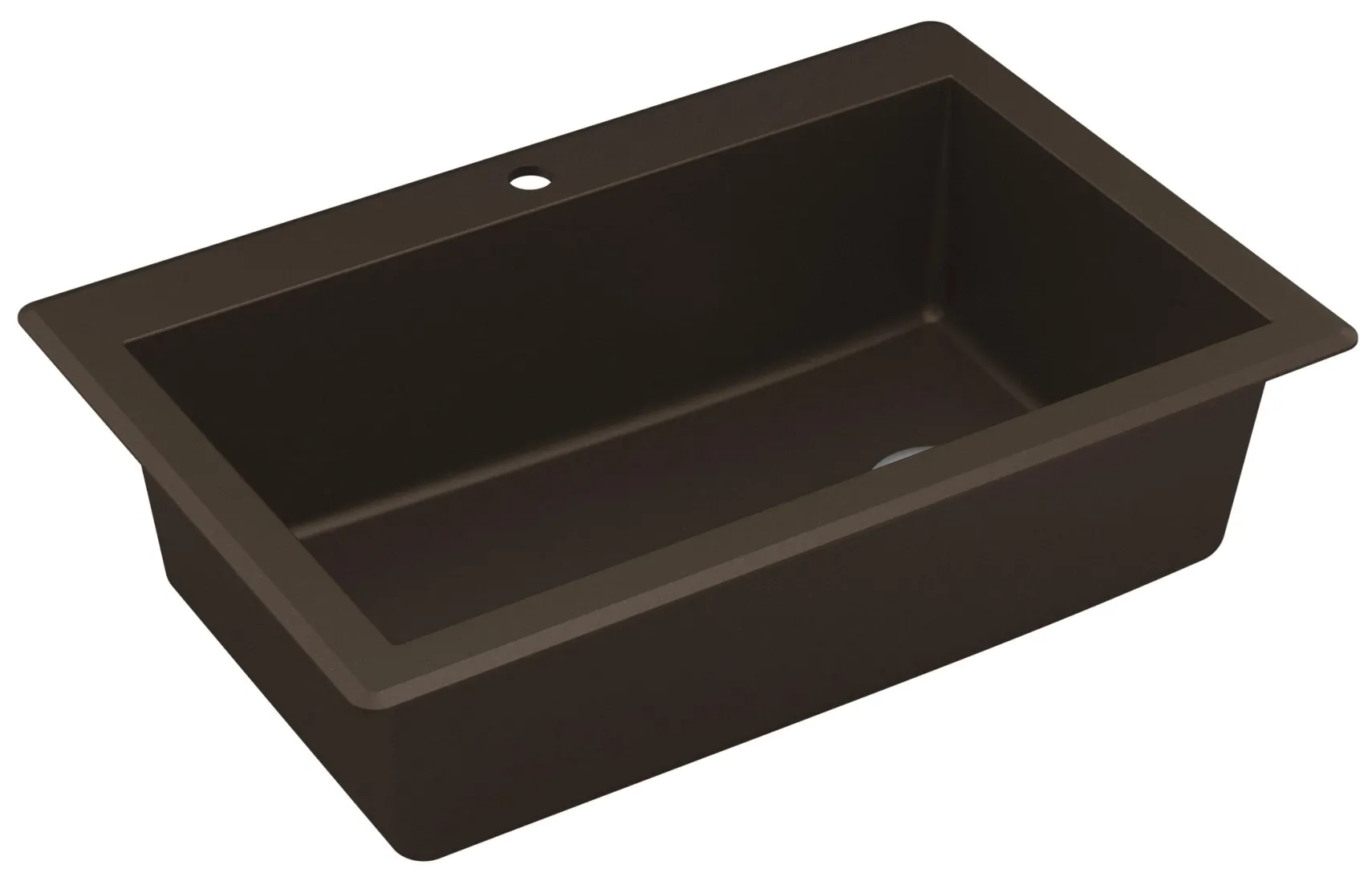 Karran 33" Drop In/Topmount Quartz Composite Kitchen Sink, Brown, QT-670-BR-PK1
