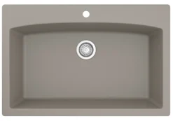 Karran 33" Drop In/Topmount Quartz Composite Kitchen Sink, Concrete, QT-712-CN