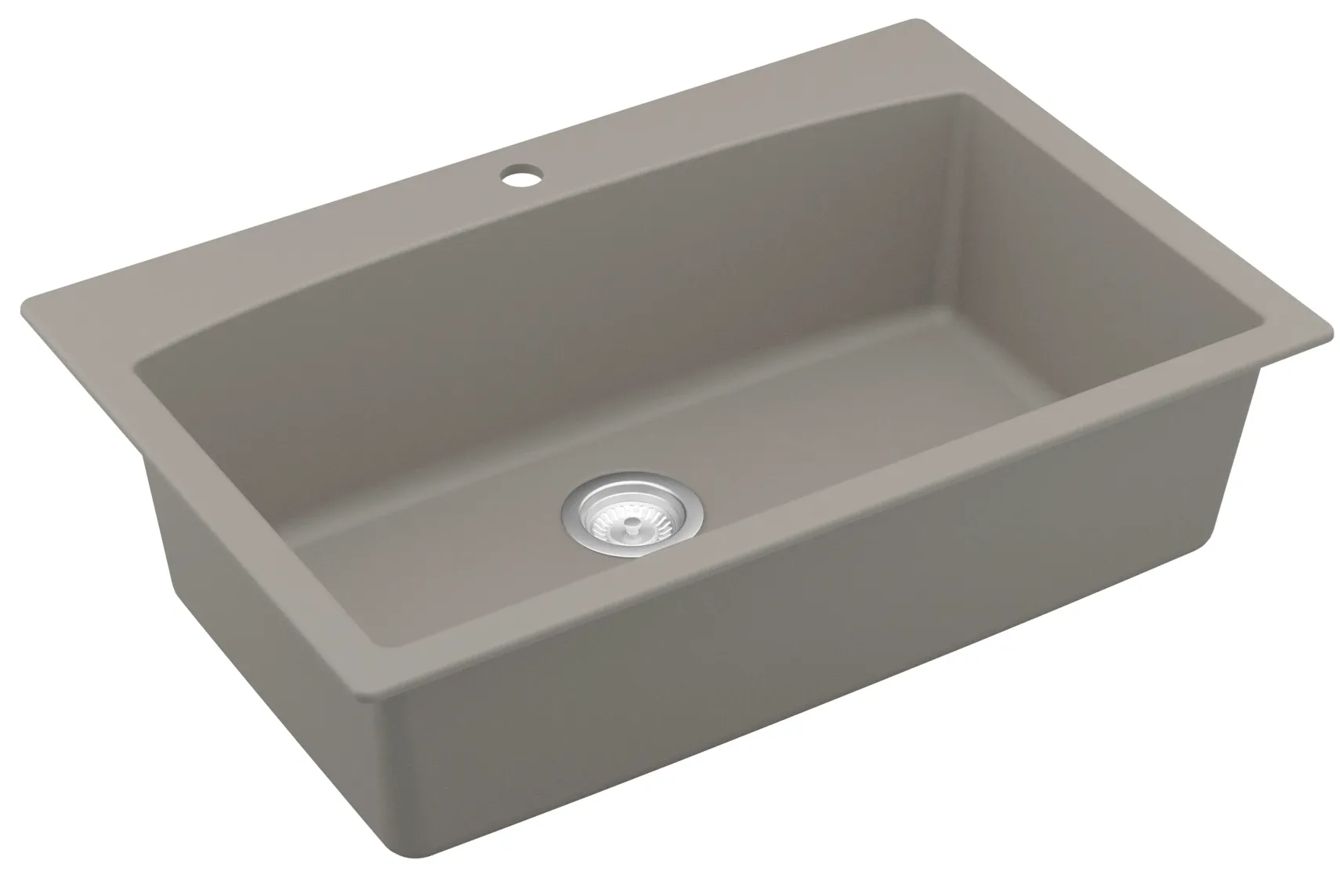 Karran 33" Drop In/Topmount Quartz Composite Kitchen Sink, Concrete, QT-712-CN