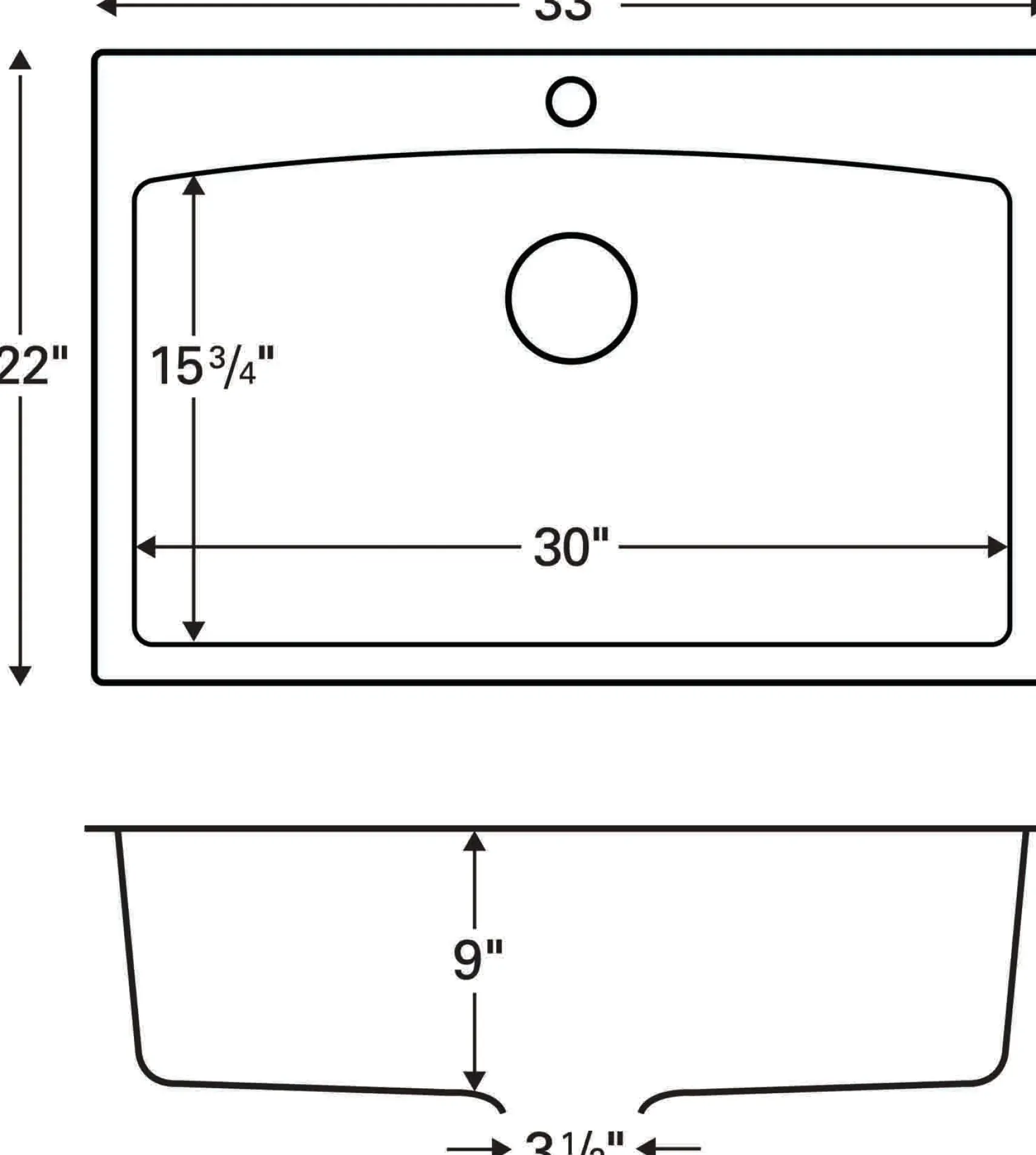 Karran 33" Drop In/Topmount Quartz Composite Kitchen Sink, Concrete, QT-712-CN