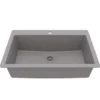 Karran 33" Drop In/Topmount Quartz Composite Kitchen Sink, Grey, QT-812-GR