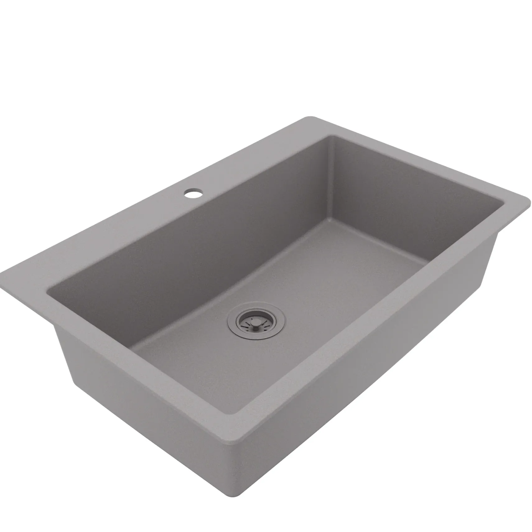 Karran 33" Drop In/Topmount Quartz Composite Kitchen Sink, Grey, QT-812-GR