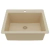 Karran 25" Drop In/Topmount Quartz Composite Kitchen Sink, Bisque, QT-820-BI