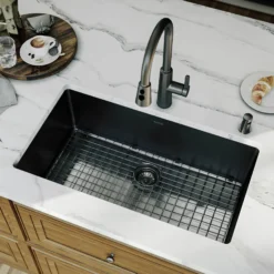 Karran Elite 32" Undermount Stainless Steel Kitchen Sink, Gunmetal Black, EL-79-D1-PK1