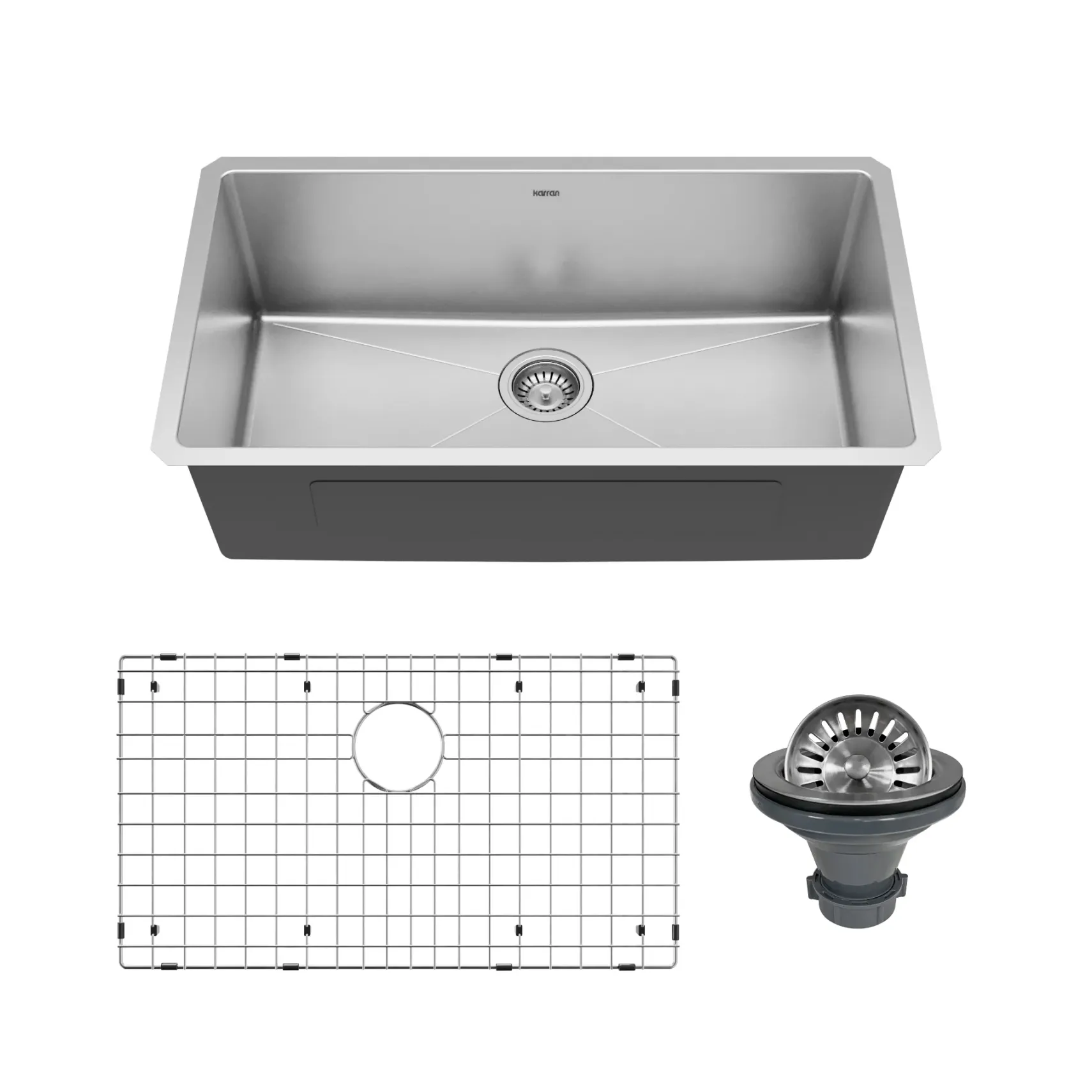Karran Elite 32" Undermount Stainless Steel Kitchen Sink, 16 Gauge, EL-79-PK1