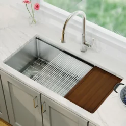 Karran Elite Workstation 36" Undermount Stainless Steel Workstation Kitchen Sink with Accessories, 16 Gauge, WS-38-PK1