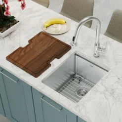 Karran Elite Workstation 15" Undermount Stainless Steel Workstation Kitchen Sink with Accessories, 16 Gauge, WS-31-PK1