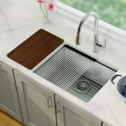 Karran Elite Workstation 23" Undermount Stainless Steel Workstation Kitchen Sink with Accessories, 16 Gauge, WS-32-PK1