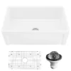 Karran Fireclay 30" Fireclay Farmhouse Sink with Accessories, White, FCP30SBWH