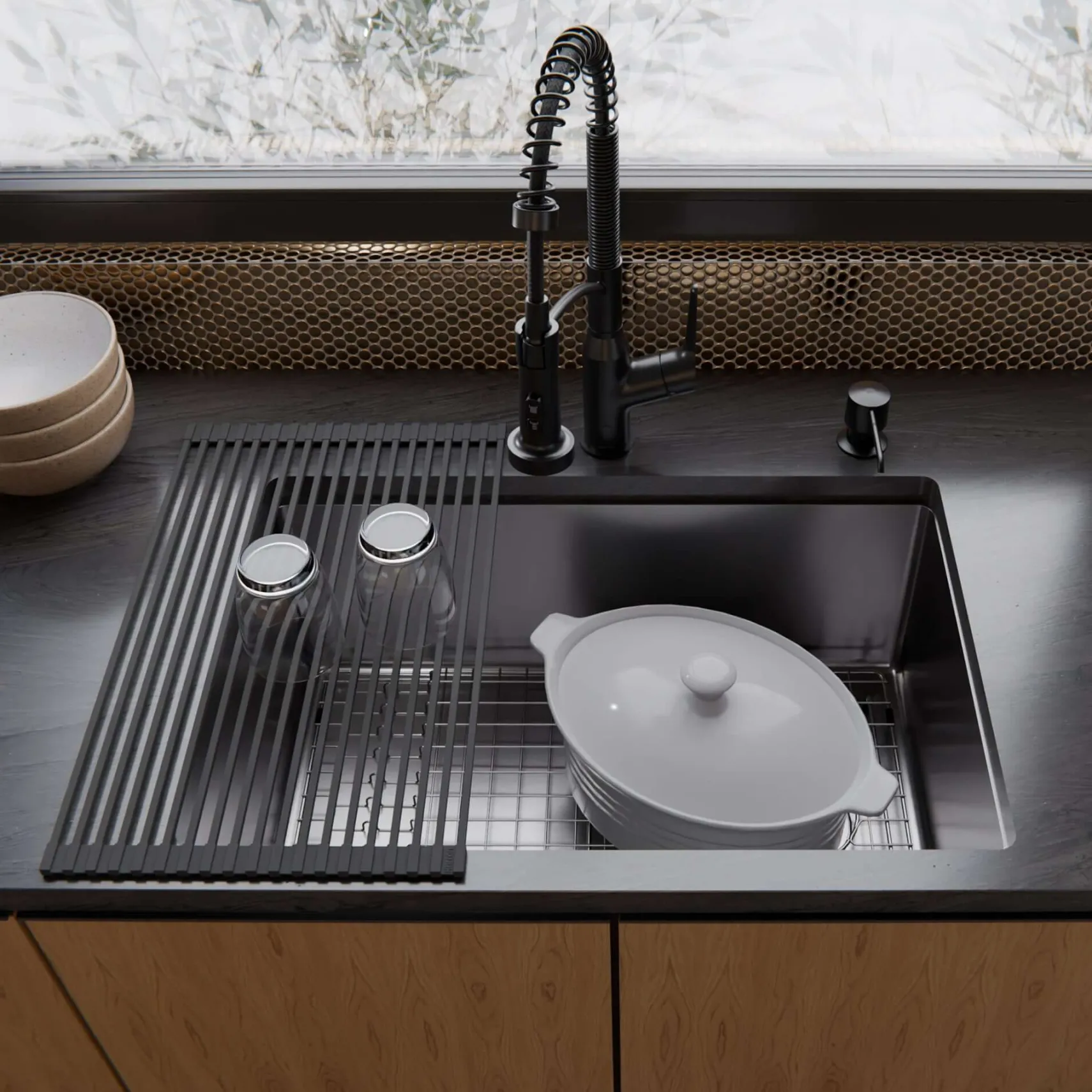 Karran Fusion 27" Undermount Stainless Steel ADA Kitchen Sink with Accessories, 16 Gauge, UUMSB2731-PK1
