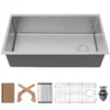 Karran Fusion 33" Undermount Stainless Steel Workstation Kitchen Sink with Accessories, 16 Gauge, UUMSB3332-PK1