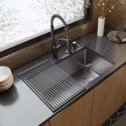 Karran Fusion 30" Undermount Stainless Steel ADA Kitchen Sink with Accessories, 16 Gauge, UUMSB3031-PK1
