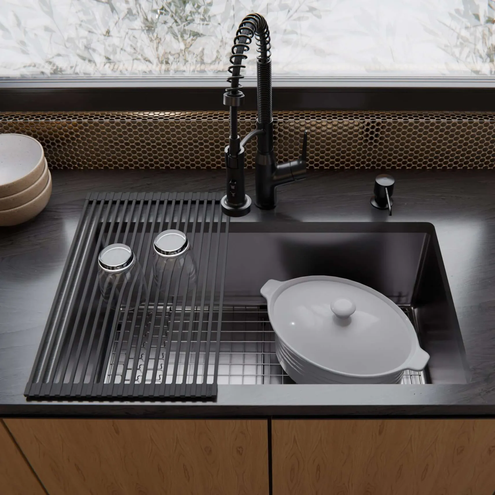 Karran Fusion 30" Undermount Stainless Steel ADA Kitchen Sink with Accessories, 16 Gauge, UUMSB3031-PK1