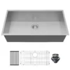 Karran Fusion 33" Undermount Stainless Steel Kitchen Sink with Accessories, 18 Gauge, UUMSB3321-PK1