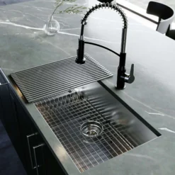 Karran Fusion 33" Undermount Stainless Steel Kitchen Sink with Accessories, 18 Gauge, UUMSB3321-PK1