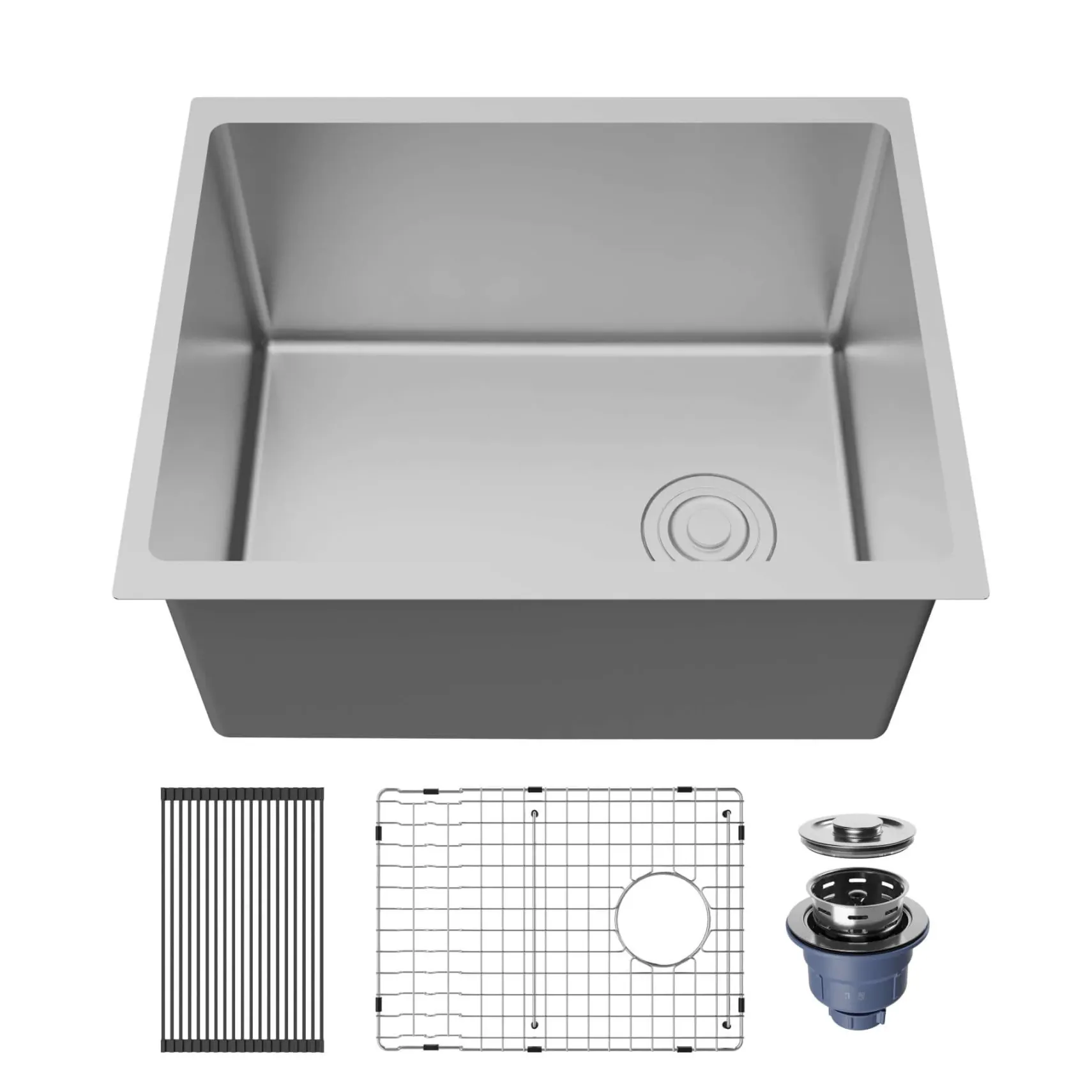 Karran Fusion 23" Undermount Stainless Steel ADA Kitchen Sink with Accessories, 16 Gauge, UUMSB2331-12PK1