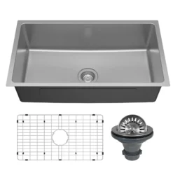 Karran Lansen 32" Undermount Stainless Steel Kitchen Sink, 18 Gauge, UMSB3211-PK1
