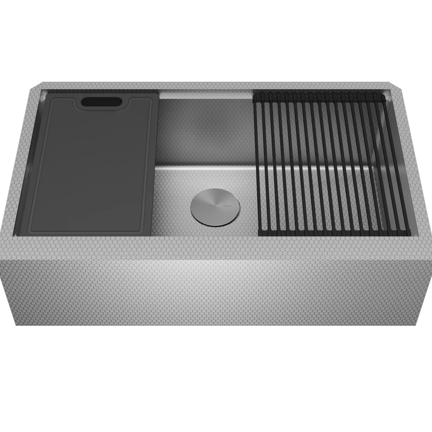 Karran Matrix 33" Stainless Steel Workstation Farmhouse Sink, HSU3320SB