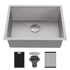 Karran Matrix 24" Undermount Stainless Steel Workstation Kitchen Sink with Accessories, 16 Gauge, HSU2419SBSS