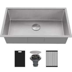 Karran Matrix 32" Undermount Stainless Steel Workstation Kitchen Sink with Accessories, 16 Gauge, HSU3219SBSS