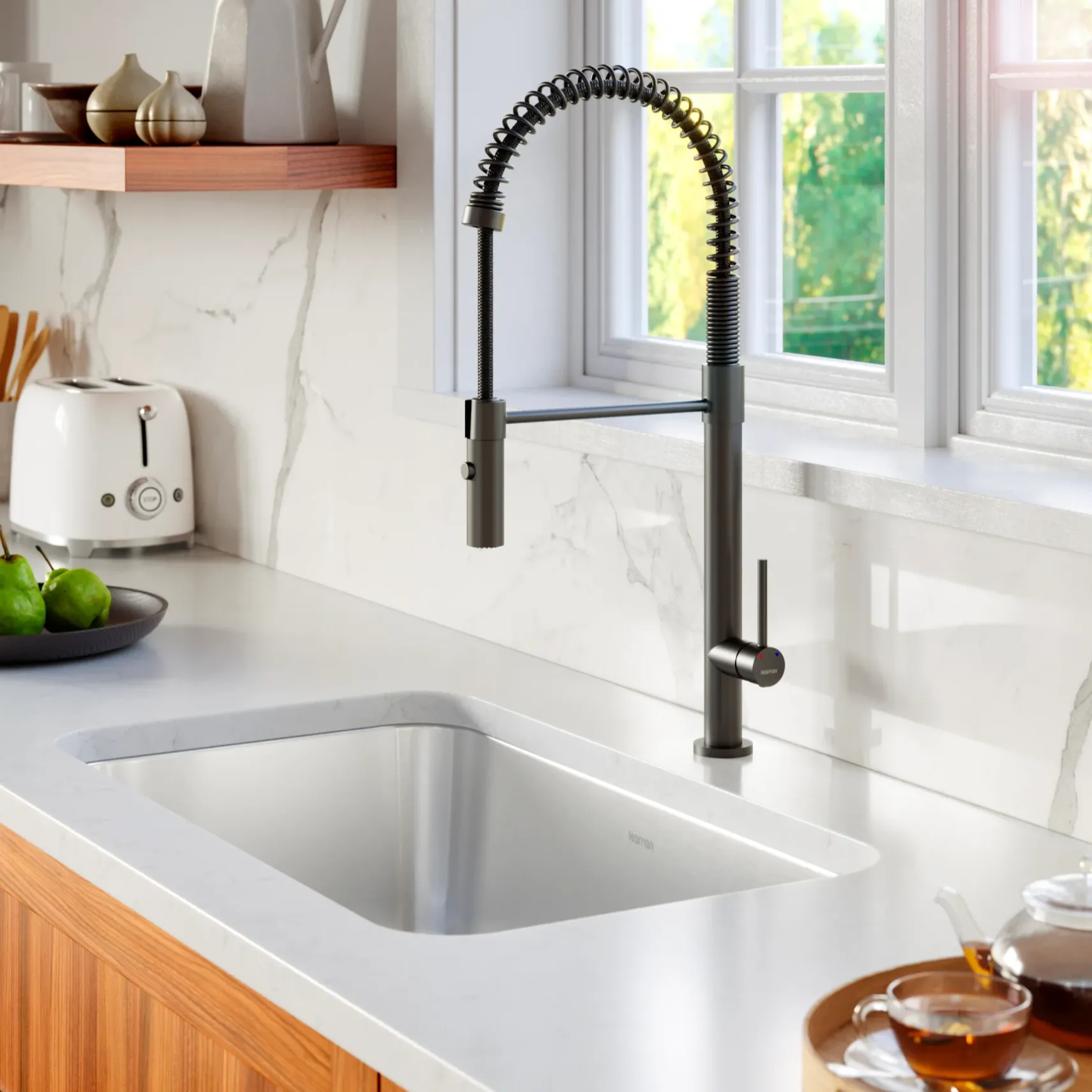Karran Profile 30" Undermount Stainless Steel Kitchen Sink with Accessories, 16 Gauge, PU55-PK1