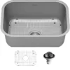 Karran Profile 23" Undermount Stainless Steel Kitchen Sink with Accessories, 16 Gauge, PU57-PK1