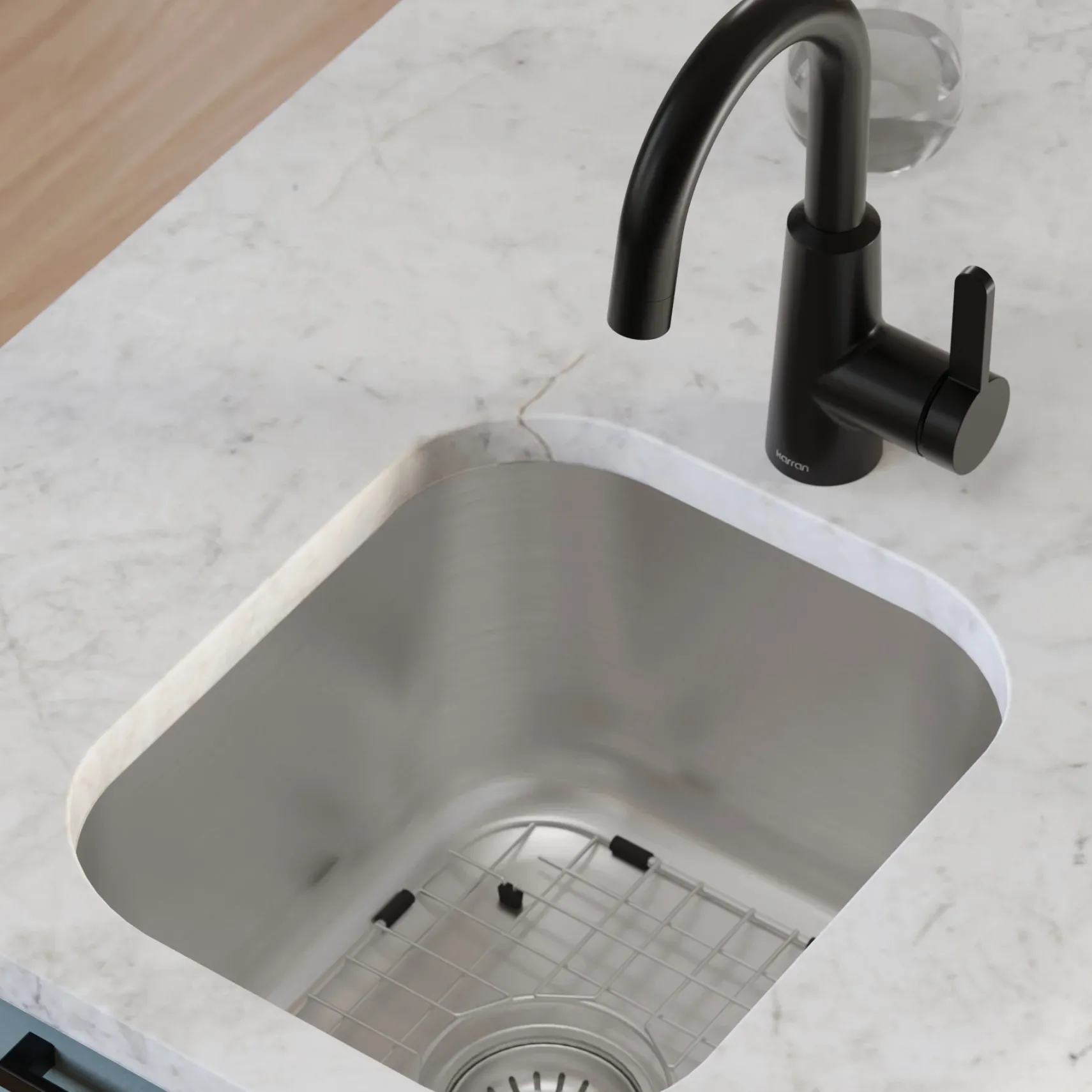 Karran Profile 15" Undermount Stainless Steel Kitchen Sink, PU59-PK1