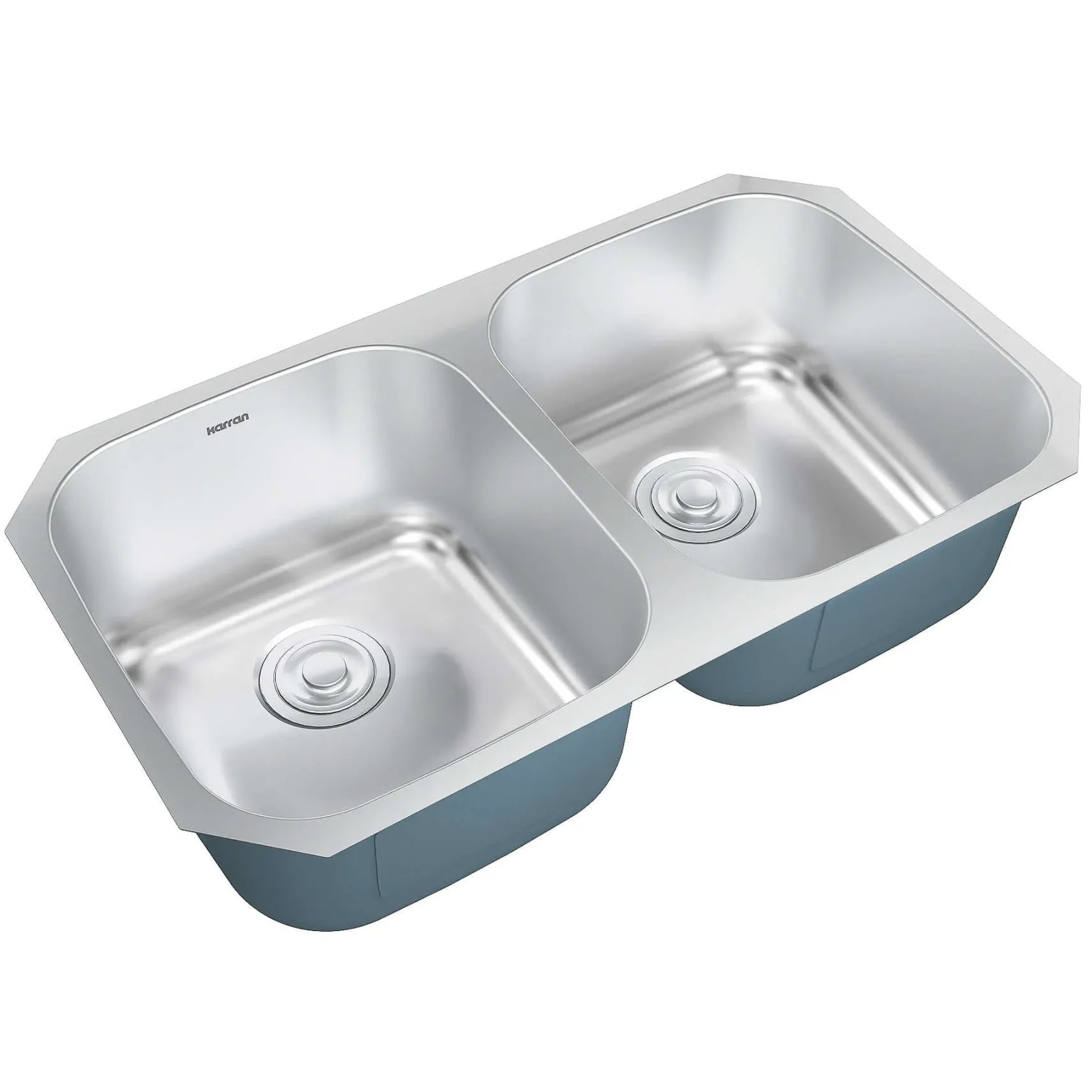 Karran Profile 32" Undermount Stainless Steel Kitchen Sink with Accessories, 50/50 Double Bowl, 18 Gauge, PRU31-PK1