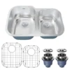 Karran Profile 32" Undermount Stainless Steel Kitchen Sink with Accessories, 60/40 Double Bowl, 18 Gauge, PRU33R-PK1